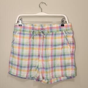 Tommy Bahama Coastal Key High Waist Linen Shorts in Dew Drop - Size S